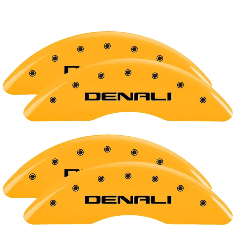34219SDNLYL – MGP CALIPER Caliper Cover, Set Of 4 Denali Logo Powder Coated Yellow Aluminum